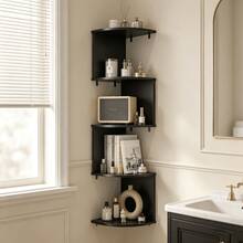 5-Tier Bathroom Wall-Mounted Storage Shelf, Triangle Corner Wall-Hanging Organizer, Essential Storage Solution For Small Apartments And Renters - Multicolor - View 12