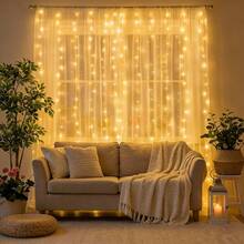 Garden Decor, Remote Control 8 Flashing Modes Fairy Lights, Wedding Party Decoration String Lights, Sparkling USB Powered Curtain Lights Suitable For Christmas, Halloween, Living Room, Bedroom, Kitchen Atmosphere Decoration Hanging Colorful Lights, Holiday Decoration, Garden Decoration Hanging String Lights, Fairy Tale Garland Decoration, Indoor Wall Decoration, Camping Decoration String Lights, Birthday Decoration Hanging String Lights - USB Curtain Light String - View 21