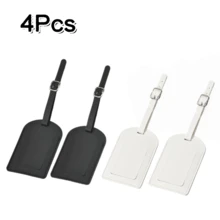 2/3/4/5/6/8Pcs Thickened Wear-Resistant PU Leather Luggage Name Tag With Metal Buckle Reinforced Adjustable Strap Travel Luggage Tag Essential For Business Trips And Checked Baggage, Can Write Information, Boarding Pass, Multiple Colors Available, Random Color - View 23