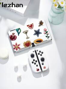 1pc Pomegranate Flower Vintage Print Pattern Protective Case, Compatible With New Switch 2 (2025), Switch NS/Switch OLED, Suitable For Switch 2 Game Console Accessories, Full Set, Storage Bag, Card Slot Dock Shell, Switch Protective Case, Romantic Gift For Switch Players - Multicolor - View 11