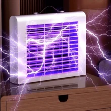OBOVAY Matamosquitos eléctrico, matainsectos de interior con cadena colgante y bandeja desmontable para recoger insectos, alimentado por USB - Color aleatorio - Ver 11