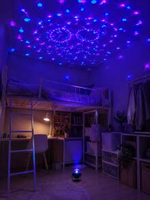 1pc [Party Atmosphere Light] USB Powered Colorful Dot Projection Light, Circular Scattered Dot Room Light Effect | Suitable For Bedroom, Dorm, Living Room, Party - Multicolor - View 7
