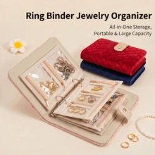 1pc Buckle Travel Jewelry Storage Bag, Velvet Material Necklace & Earring Storage Bag With Grid Compartments, Portable Zipper Jewelry Box Suitable For Travel Accessories Back To School - Multicolor - View 11