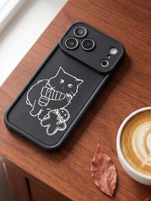 可客製化線條藝術設計手機殼，卡通圖案，相容 iPhone 18 17 16 15 14 13 12 11 Pro Max 與 Plus 系列，適合家庭、情侶、寵物、朋友個人肖像圖像客製化，相容 Galaxy S26 S25 S24 S23 S22 Ultra Plus A56 A55 A54 A53 A35 A15 A14 5G 裝置 - 黑色 - 查看 5
