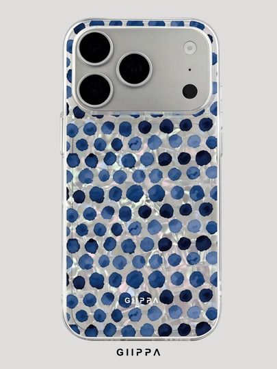 GIIPPA 1pc Blue Gradient Polka Dot Pattern Design Phone 17 Pro Max Phone Case, Compatible With Phone 16 Pro Max, 15 Pro Max, 14 Pro Max, Korean Style High-End Fashion Fun Phone Case, Compatible With 11/12/13/14/15/16 Pro Max Plus, Elegant Design Suitable For Men And Women, Perfect Gift For Girlfriend On Christmas, Valentine's Day, Easter, Wedding Season And Birthday!