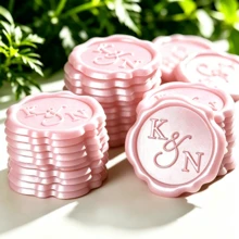 50pcs/100pcs/200pcs/300pcs/400pcs/500pcs Customized Logo Wax Seal Stickers, Handmade Wax Seal Stickers, Suitable For Wedding Invitations, Self-Adhesive Envelope Wax Seal Stickers - Your Choice - View 3