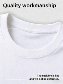Camiseta unisex de manga corta con cuello redondo, elegante camiseta básica blanca holgada con estampado gráfico de doble M colorida en el pecho, top casual transpirable de estilo urbano minimalista para hombres y mujeres para uso diario en verano. - Blanco 5 - Ver 5