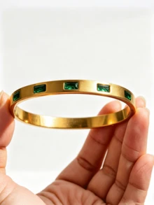 4pcs/1pc 304 Stainless Steel Bracelet Set, Suitable For Women's Daily Wear, Luxurious And Elegant Wrist Jewelry, Gift For Girlfriend Or Mother - Multicolor - View 13