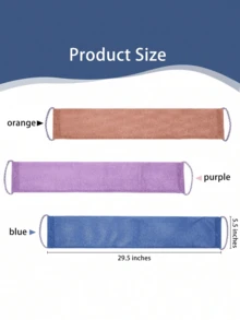 Random Color - Mesh Exfoliating Back Long Mesh Bath Scrub Towel With Double-Sided Design Suitable For Gentle And Rough Body Scrub Shower. High Quality Mesh Material For Convenient Tying. The Towel Is Smooth And Very Suitable For Daily Use - View 3