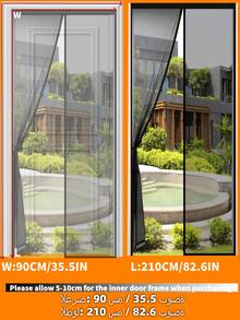 Mosquito Coil, Mosquito Repellent, Summer Door Curtain, Mosquito Repellent Door Curtain, Magnetic Door Curtain, Thermal Insulation Door Curtain, Magnetic Door Curtain Fabric Curtain, Mosquito Window Screen, New Magnetic Mosquito Net Door Screen, Width 100/120/140cm Length 240cm - Fine Mesh Material, Tent Mosquito Net With Full Magnets, It Can Be Closed Separately For Balcony, Easy To Install (Black/White) Summer Mosquito Repellent Screen Door Curtain/Magnetic Mosquito Net/Mosquito Net/Mosquito Net Curtain For Door/Apalus Magnetic Mosquito Net/Mosquito Net For Entrance Door - Black - View 19