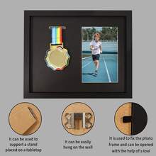 1pc 4x6 Inch/8x10 Inch Medal Display Box Folding Photo Frame, Suitable For Running, Football And Rugby, Ideal Gift For Sports Enthusiasts, Vibrant Display Box Folding Photo Frame, Sports Awards (Medal Not Included, Photo Paper Not Included) - 1PC - View 7
