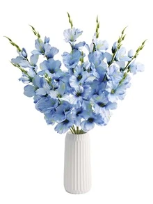 2/6件 55cm 人造水仙花與木蘭花絲綢花，居家客廳婚禮桌面裝飾，浪漫主題 - 藍色 - 查看 3