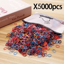 5000入彩色迷你橡皮髮圈附編髮工具，強力固定不傷髮，適用於馬尾，可拉伸、柔軟耐用，適合女性日常造型與美髮沙龍使用 - 彩色 - 查看 15