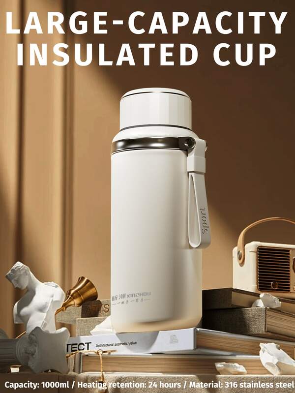 1 Stück Premium isolierter Getränkebecher, 316 Edelstahl Material, Outdoor/Auto Strohhalm Wasserflasche/Kaffeetasse, hält Heiß/Kalt, auslaufsicher, passt in Auto Getränkehalter, geeignet für Sport, Reisen und Schule, tolles Geschenk zum Valentinstag, für Frauen, Becher zum Schulanfang