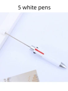 10支DIY 4合1多色圓珠筆，附有螢光珠、矽膠握把、創意裝飾和多種用途，適合學生、老師和日常生活使用 - 彩色 - 查看 9