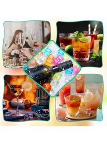 1/5/10/20pcs Reusable Plastic Ice Cubes, Washable And Freezable Ice Cubes, Suitable For Coffee, Bar Parties And Holiday Celebrations - Christmas, Easter, Thanksgiving, Back To School - Multicolor - View 7