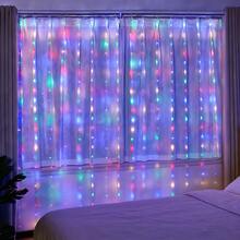 Garden Decor, Remote Control 8 Flashing Modes Fairy Lights, Wedding Party Decoration String Lights, Sparkling USB Powered Curtain Lights Suitable For Christmas, Halloween, Living Room, Bedroom, Kitchen Atmosphere Decoration Hanging Colorful Lights, Holiday Decoration, Garden Decoration Hanging String Lights, Fairy Tale Garland Decoration, Indoor Wall Decoration, Camping Decoration String Lights, Birthday Decoration Hanging String Lights - USB Curtain Light String - View 13
