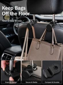Universal Car Seat Back Hook, Multifunctional Mini Vehicle Interior Hanger, Compact Lightweight Simple Hook For Hanging Bags, Clothes And Daily Small Objects - A - View 3