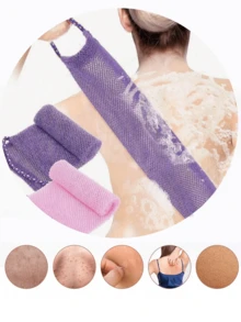 Random Color - Mesh Exfoliating Back Long Mesh Bath Scrub Towel With Double-Sided Design Suitable For Gentle And Rough Body Scrub Shower. High Quality Mesh Material For Convenient Tying. The Towel Is Smooth And Very Suitable For Daily Use - View 1