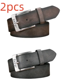 1 pieza Cinturón de cuero de PU vintage multicolor con hebilla de metal en relieve, estilo vaquero bohemio occidental para hombres. Accesorio de otoño, Halloween, otoño-invierno, adecuado para adolescentes, jóvenes, hombres, uso casual, al aire libre, atlético, vacaciones, regalos de graduación, cumpleaños, uso diario. - Como se muestra en la imagen - Ver 54