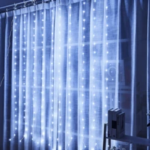 Garden Decor, Remote Control 8 Flashing Modes Fairy Lights, Wedding Party Decoration String Lights, Sparkling USB Powered Curtain Lights Suitable For Christmas, Halloween, Living Room, Bedroom, Kitchen Atmosphere Decoration Hanging Colorful Lights, Holiday Decoration, Garden Decoration Hanging String Lights, Fairy Tale Garland Decoration, Indoor Wall Decoration, Camping Decoration String Lights, Birthday Decoration Hanging String Lights - USB Curtain Light String - View 5