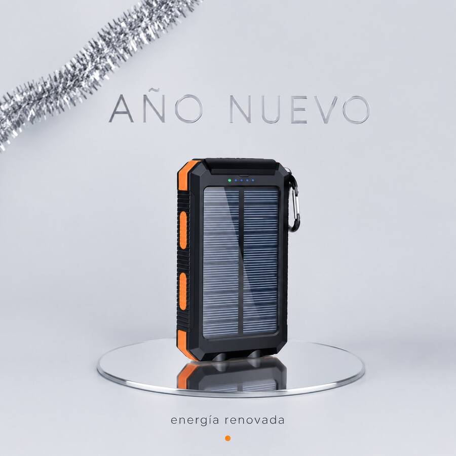 Power Bank Solar de Carga Rápida 20000 mAh Batería Portátil Externa Impermeable con Brújula y Linterna Doble para Camping Senderismo Excursionistas Viajes de Verano Compatible con iPhone 15 14 13 Pro Max Galaxy S24 S23 Ultra - 1 unidad - Ver 1