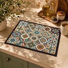1pc Grid Pattern Diatomaceous Earth Drying Mat, Non-Slip Heat-Resistant Absorbent Pad, Suitable For Kitchen Countertop, Coffee Machine, Tableware, Home Cafe Bar Party Decoration Placemat Gift - Multicolor - View 4