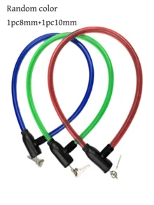 1/2/3pcs Random Color Bicycle Steel Wire Lock, Steel Cable Lock, Straight Key Anti-Theft Lock, Mountain Bike Colorful Steel Wire Lock - Multicolor - View 17