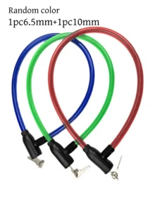 1/2/3pcs Random Color Bicycle Steel Wire Lock, Steel Cable Lock, Straight Key Anti-Theft Lock, Mountain Bike Colorful Steel Wire Lock - Multicolor - View 14