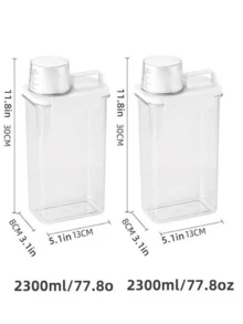 1pc/2pcs Transparent Airtight Laundry Detergent Storage Box With Measuring Cup, Moisture-Proof Storage Jar For Laundry Pods, Grains, Multipurpose Storage Bottle, Dispensing Bottle And Storage Jar Suitable For Kitchen And Bathroom Organization - Clear - View 16
