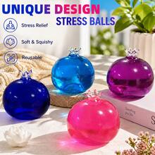 1 pièce Jouet à presser en forme de grenade transparent et coloré, 1 pièce Jouet anti-stress rempli en forme de grenade transparent et coloré, convient aux adolescents, aux étudiants et aux employés de bureau. C'est une fourniture de classe idéale, un cadeau de fête, un remplissage de sac-cadeau, et un excellent choix pour la rentrée scolaire, les anniversaires et les cadeaux de vacances. - Multicolore 1 - Voir 6