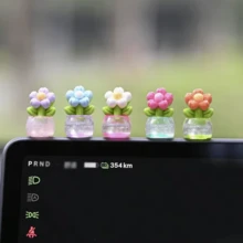 5/6//10/20/30/50個 隨機顏色汽車中控螢幕可愛小花盆創意裝飾飾品 - A - 查看 1