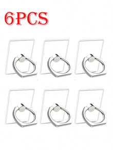 6pcs Transparent Cartoon Phone Stands, Foldable Ring Holder Stands, Animal, Round, Small Flower Shaped Phone Stands Compatible With IPhone, Android Phone, Gift For Birthday, Family, Friends Finger Ring Holder, Phone Grip, Phone Accessories - Multicolor - View 15