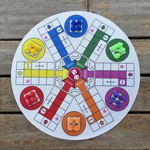 27 pièces Plateau de jeu 6 joueurs Grande taille 34cm/13,39 pouces - Comprend : 1 plateau de jeu rond, 24 dés 6 couleurs, 2 dés. Plateau de jeu de dés classique, convient pour 6 joueurs, avec pièces de jeu 6 couleurs - Soirée de jeu, Noël et Halloween - Échecs internationaux Piste rapide et plateau de jeu 6 joueurs - Plateau de jeu de dés classique avec pièces de jeu - Multicolore - Voir 4