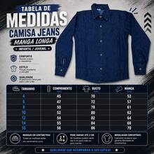 Men's Long Jeans Shirt For Children And Youth - 寶藍色 - 查看 8