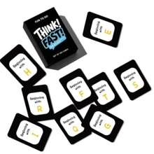 Think Fast - The Perfect Gift For Adults And Family, 100-Card Game Of Quick Thinking And Fast Answers, Ideal For Birthdays, Christmas, Game Nights And Family Reunions - Black - View 5