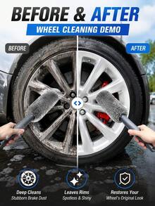 Ultra Soft Microfiber Wheel & Tire Cleaning Brush, Scratch-Free Car Rim Cleaning Tool, Suitable For Wheel Nuts, Spokes, Wheel Gaps And Hard-To-Reach Areas, Car Detailing Accessory - A - View 5