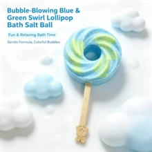 100G Bubble Bath Salt Balls, Multi-Use, Super Bubbly, Bath Soak, Aromatic & Moisturizing, Suitable For All Skin Types, Perfect As Party Creative Gift, Wedding Favor, Hot Spring, Birthday Gift, Easter, Valentine's Day Best Gift - Ocean - View 2