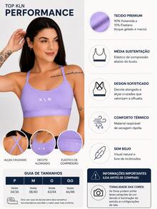 Women's Top Fitness Without Padding, Straps, Backless, Sports Workout/Gym, Premium Polyamide Fabric, Zero Comfort, No Transparency - 紫丁香色 - 查看 2