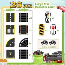 26/45pcs Magnetic Building Blocks City Road Set With Cars, Children's Toys STEM Magnetic Toys, Suitable For Boys And Girls Christmas/Halloween/Thanksgiving Gifts, Random Colors, Random Styles - Multicolor - View 9
