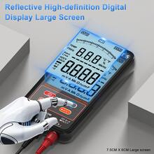 6000-Count True Digital Multimeter With Backlit LCD, NCV Non-Contact Voltage Tester, Flashlight And Data Hold Function, Measures Voltage, Current, Resistance, Temperature, Frequency, Capacitance, Diode And Continuity For Circuit Testing - Black - View 5