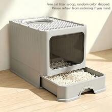 Fully Enclosed Top-Entry Cat Litter Box | Anti-Splash Drawer-Style Cat Toilet With Deodorizing Function - Upgraded Version - View 11