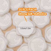 25 PCS Translucent Eucalyptus Pattern Wax Seal Stickers, Wedding Invitation Envelope Sealing Stickers, Self-Adhesive Stickers, Perfect For Invitations, Christmas, Gift Wrapping, Parties And More - Flower Shape - View 10