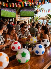 (Extra Large) Football Themed Inflatable Beach Ball - Perfect For Summer Water Activities And Birthday, Pool, Beach And Hawaiian Themed Parties - Multicolor a - View 7