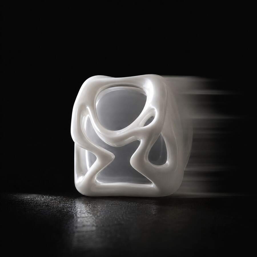 [1 Key] Fluid Metal Texture Hollow Personalized White Keycap, ABS+PC Material, Creative Keycap, Suitable For Gift Or Personal Use, Hot-Swappable Keycap, Compatible With Cherry/Gateron MX Switches, High Quality, Wear-Resistant, Non-Fading, Non-Oily
