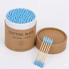 Natural Bamboo Fiber Double-Ended Cotton Swabs, Colorful Cotton Swabs For Ear Cleaning And Makeup, Bamboo Wood Stick Paper Tube Cotton Swab Rods, Soft And Comfortable Cotton Swabs, Suitable For Nail Art And Makeup - One Size Fits All - View 5