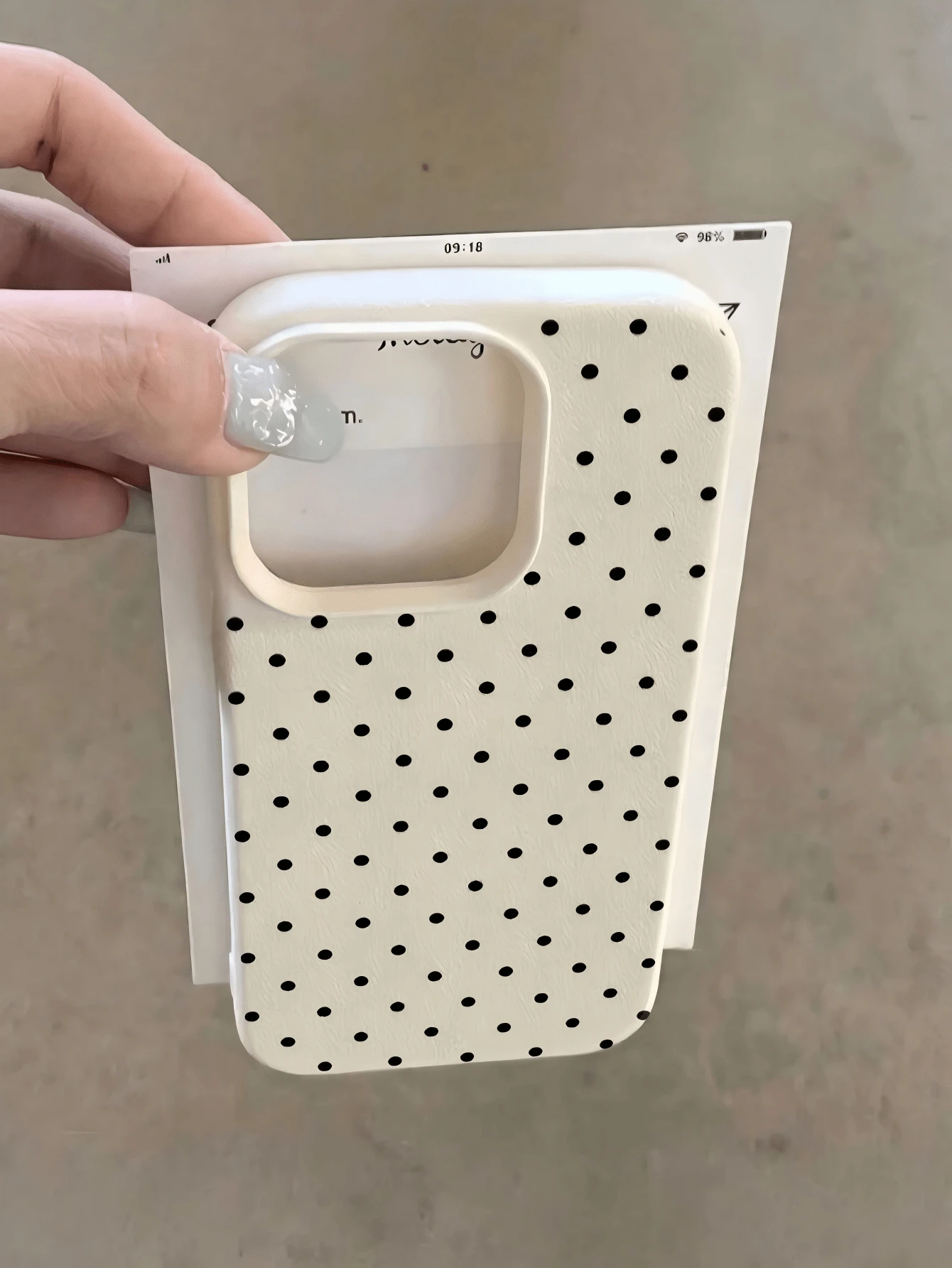 1pc Minimalist Beige Full Screen Small Polka Dot Pattern Full Coverage TPU Shockproof Phone Case Suitable For IPhone 16 15 14 13 12 11 Pro Max, Also Suitable For IPhone 17 17 Pro 17 Pro Max Air, Leather Texture Anti-Slip Phone Protective Cover Litchi Grain Smartphone Protective Case Suitable For IPhone Phones - Multicolor - View 1