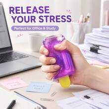 1pc Gradient Popsicle Shaped Squishy Toy, Ultra Soft Stretchable Jelly Squeeze Toy, Transparent Popsicle Shape Stress Relief Fingertip Toy, Anxiety Relief, Adult Stress Relief Toy, Suitable For Office, Desk, Travel, Summer Party Favors And Relaxation - Multicolor - View 2