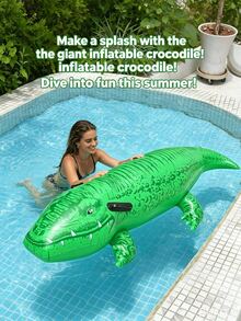 1/2pcs Inflatable Water Toys, Water Games, Inflatable Green Crocodile Design, Perfect Summer Gift For Swimming Pool And Beach Party, Floating Chair, Leisure Floating Bed, Floating Fun And Relaxation (Air Pump Sold Separately) - Multiple Styles - View 1