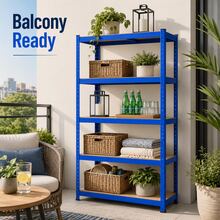 LMstarz 5-Tier Heavy-Duty Racking, Bolt-Free Industrial Racking, Adjustable Metal Storage Rack, Maximum Load Capacity Up To 875kg, Store Display Rack For Home, Garage, Shed, Warehouse, Office, Basement, - 查看 4